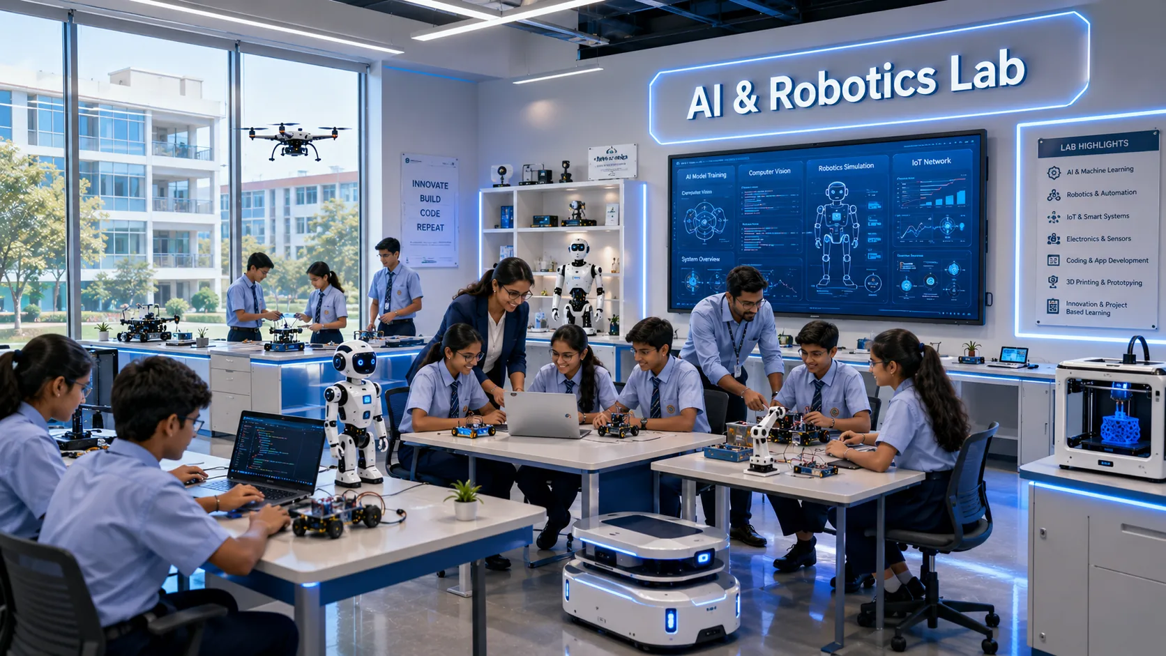 An IIT-level AI & Robotics Lab, built inside your campus