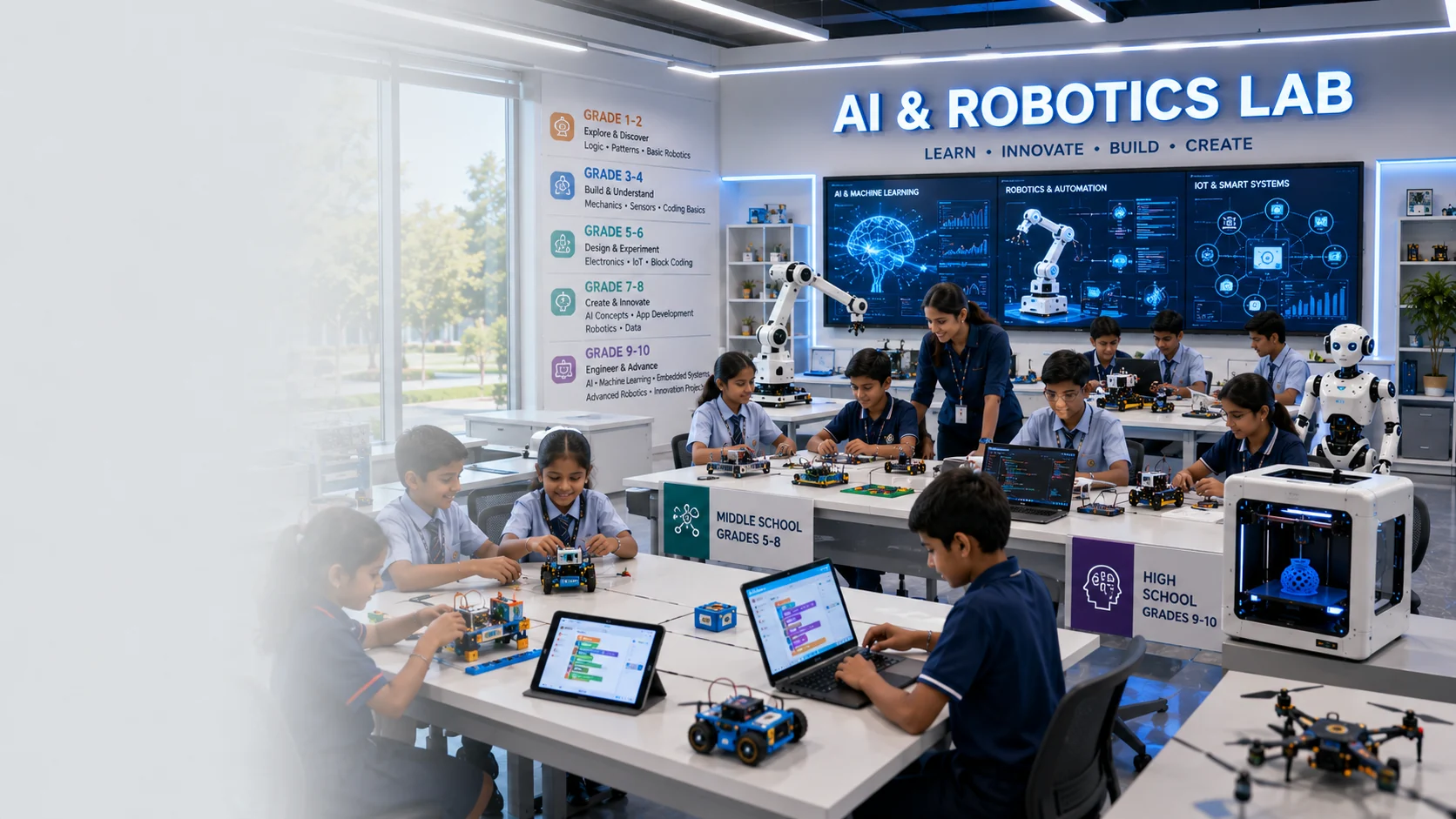 A future-ready AI & Robotics curriculum, Grades 1–10