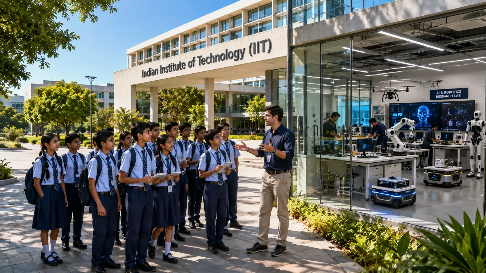 Students visiting an IIT campus
